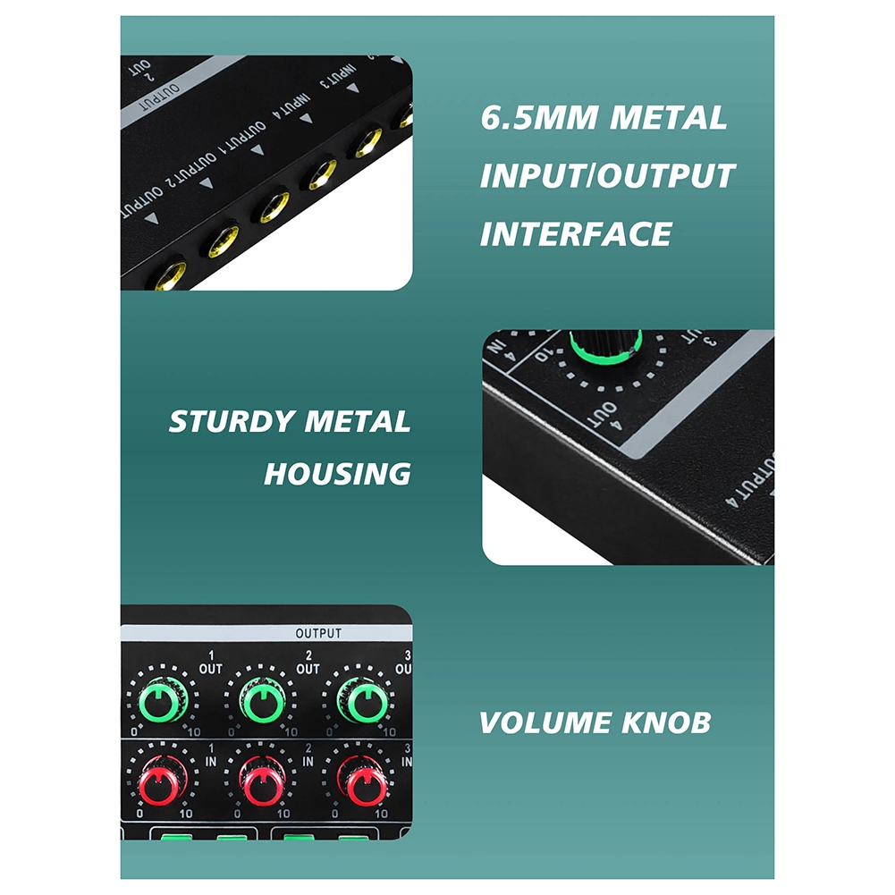 Headphone Amplifier - (MEOF) -LQ04 4-kanałowy mikser, 4-kanałowy wzmacniacz