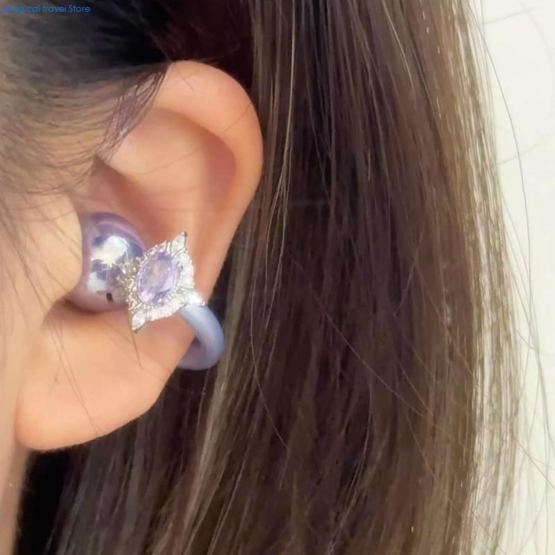 Diy Headphone - N2UB połyskujący kryształ zdobiony otwarty klips