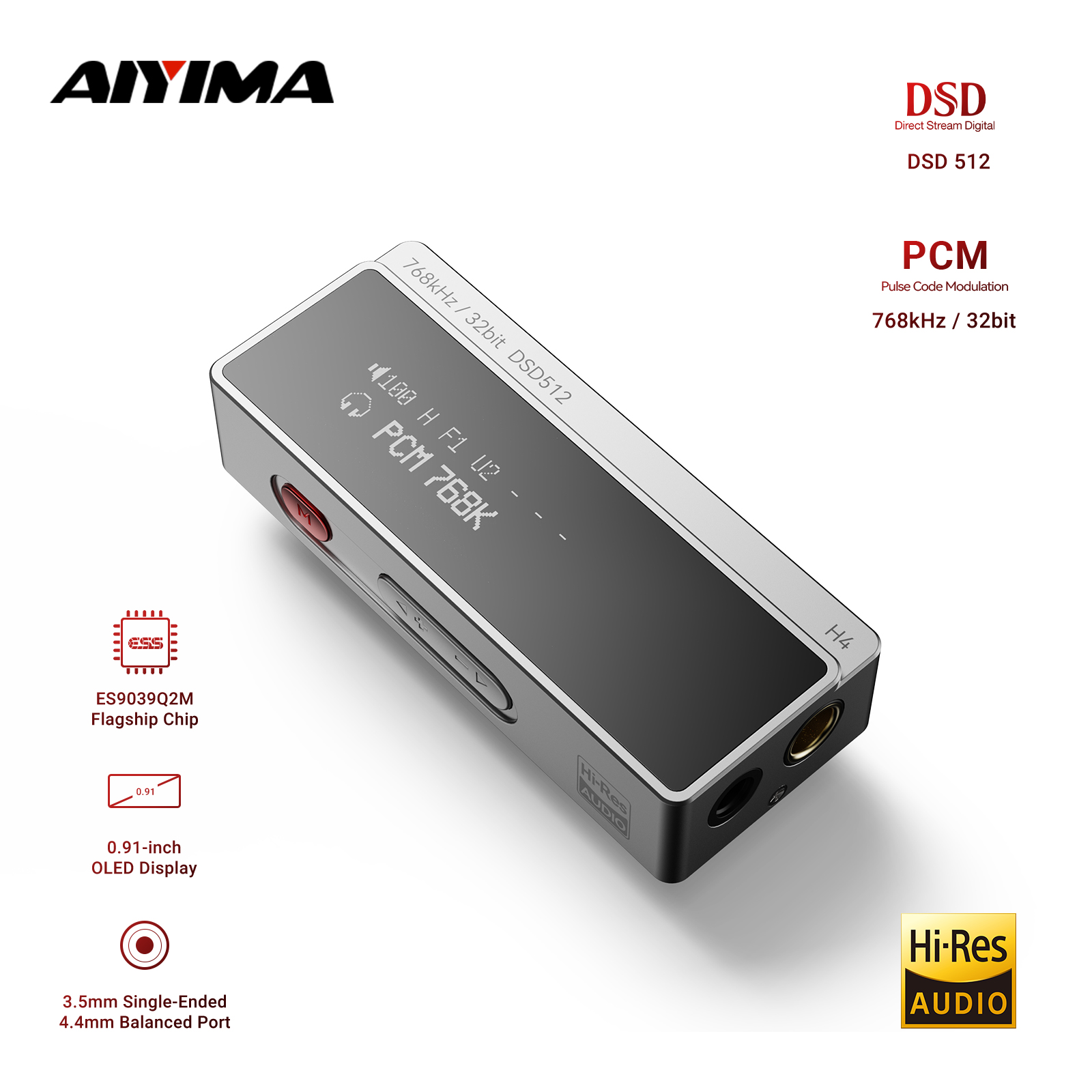 Es9018 Dac - AIYIMA H4 HIFI Przenośny Wzmacniacz Słuchawkowy