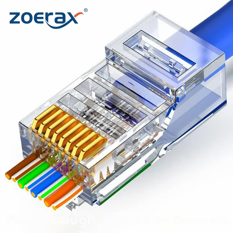 Rj45 Jack - ZOERAX 50/100 szt. Złącze przelotowe RJ45