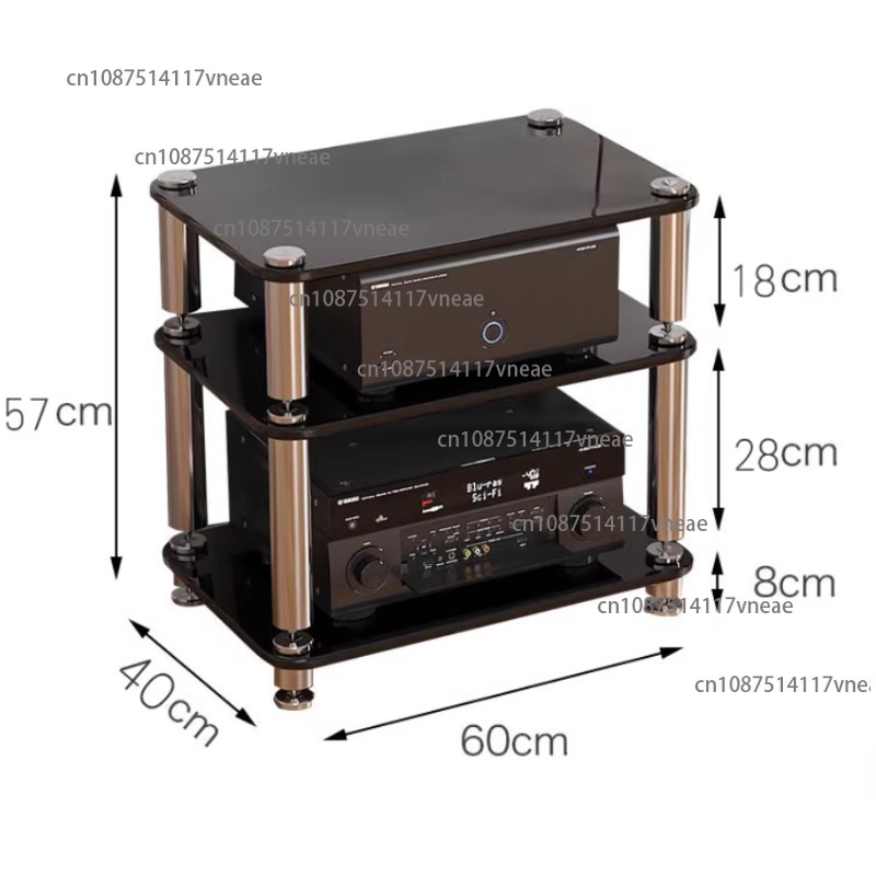 Speaker Enclosure - 3-poziomowy stojak audio antywibracyjny, uchwyt wzmacniacza,