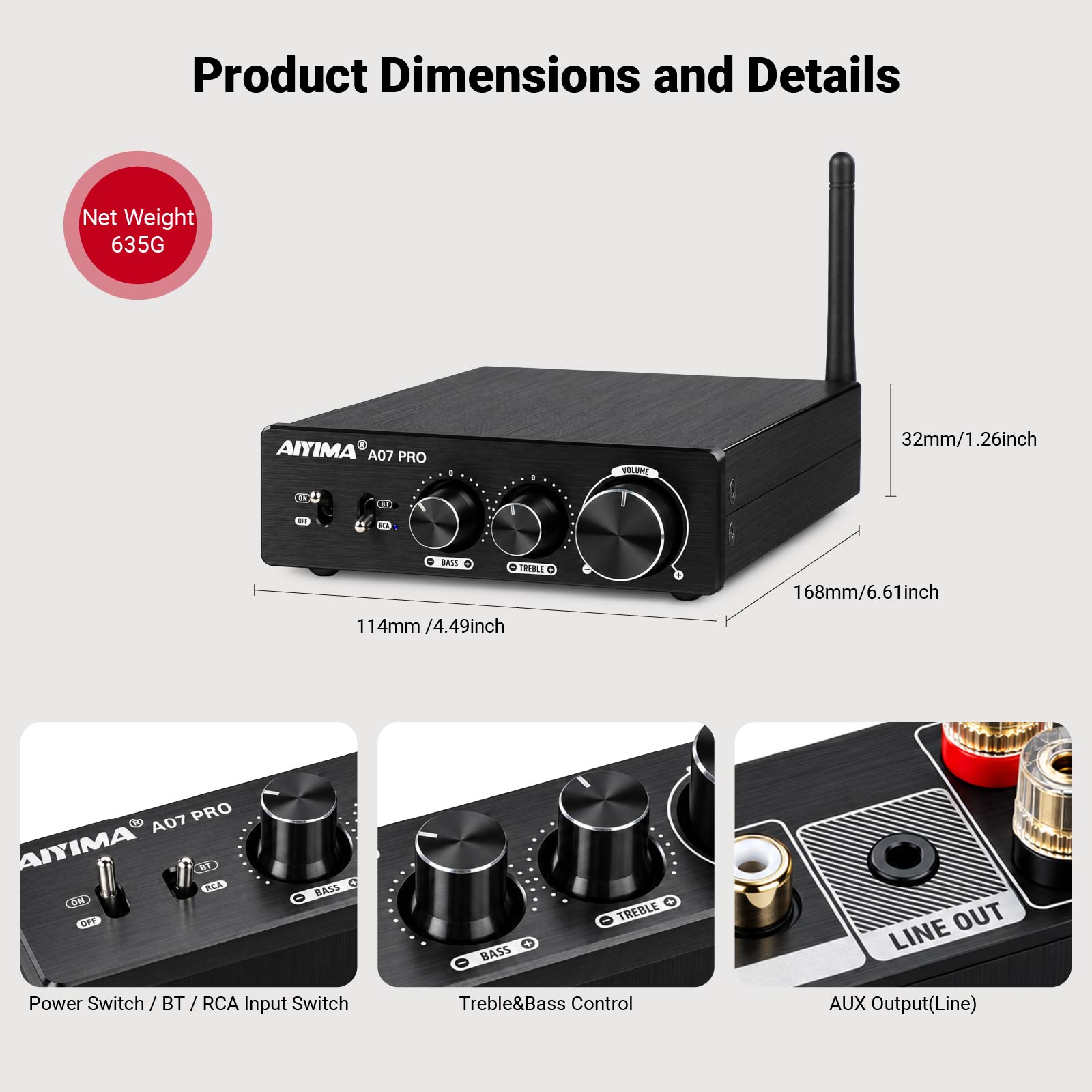 AIYIMA A07 PRO Wzmacniacz Blue – Es9018 Dac recenzja i cena