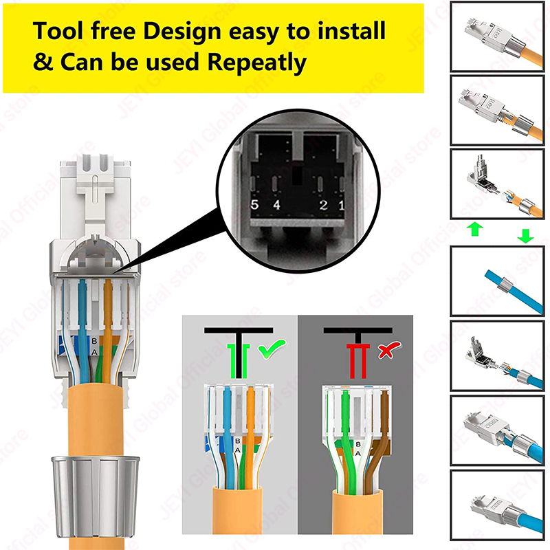 Złącze JEYI CAT7 6A RJ45 8P8C  – Rj45 Jack recenzja i cena