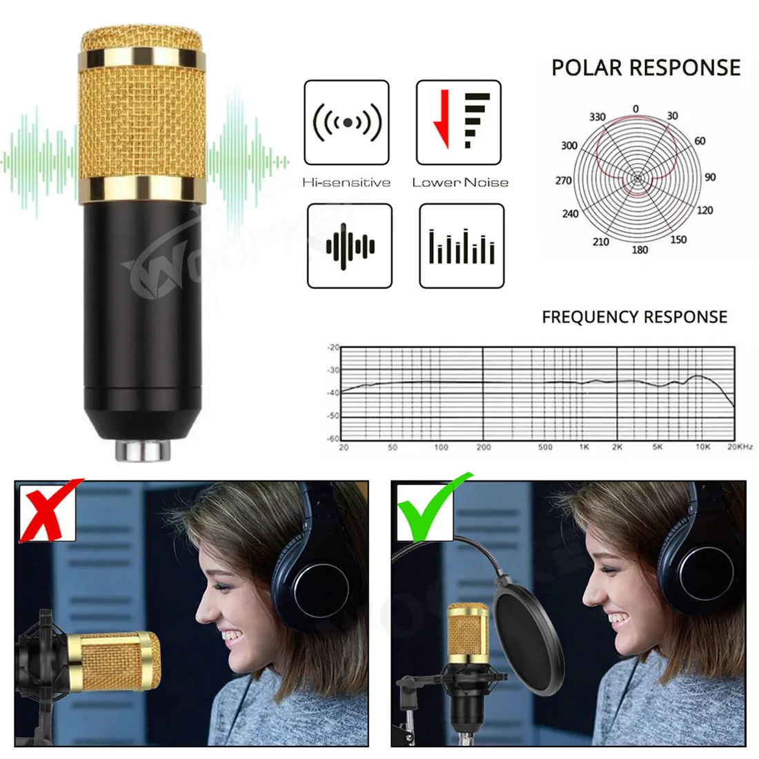 Profesjonalny mikrofon pojemno – Condenser Microphone Kit recenzja i cena