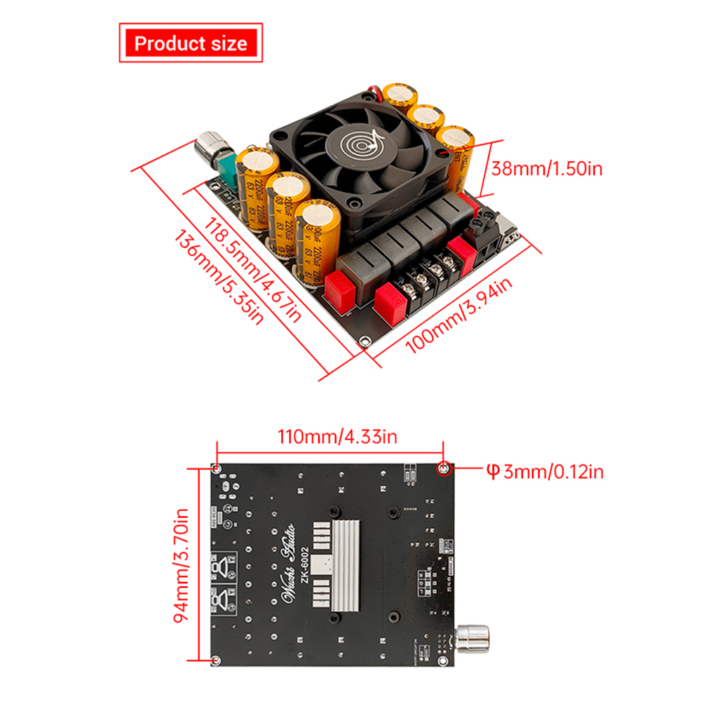 ZK-6002 DC18-50V Moduł wzmacni – Es9018 Dac recenzja i cena
