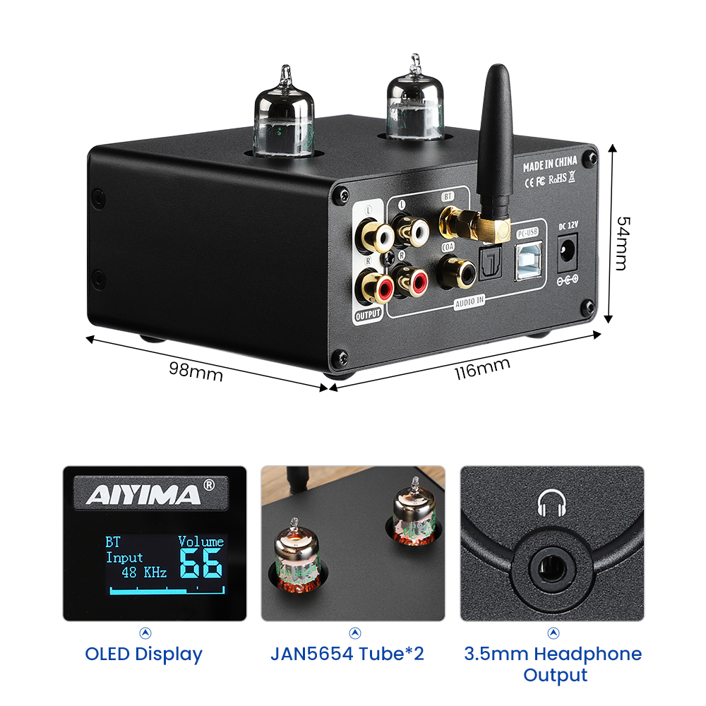 AIYIMA Audio Tube-T10 Dekoder  – Es9018 Dac recenzja i cena